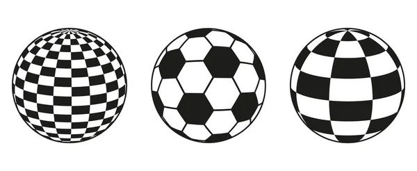 Sphère vectorielle noire et blanche pour la conception du logo. Icône de football. Ensemble d'icônes — Image vectorielle