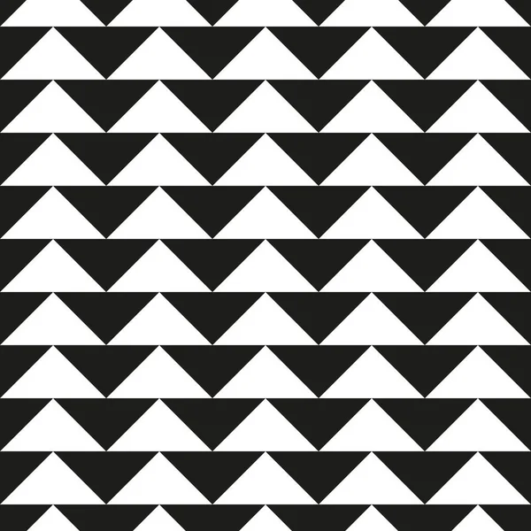 Ornamento abstrato com triângulos pretos sobre fundo branco. Textura geométrica sem costura — Vetor de Stock