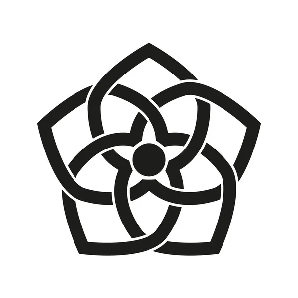 Японский стиль цветочный дизайн. Камонский символ Японии — стоковый вектор