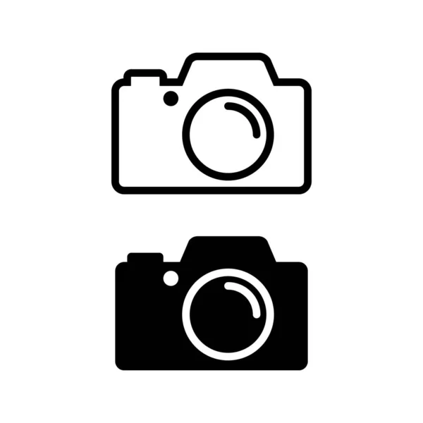 Fényképezőgép Photography Icon Logo Template Design. Vektorkészlet — Stock Vector