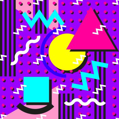 80 'lerin funky 80' leri Memphis kusursuz geometrik dizayn