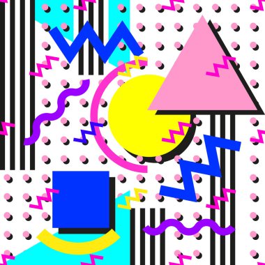 80 'lerin funky 80' leri Memphis kusursuz geometrik dizayn