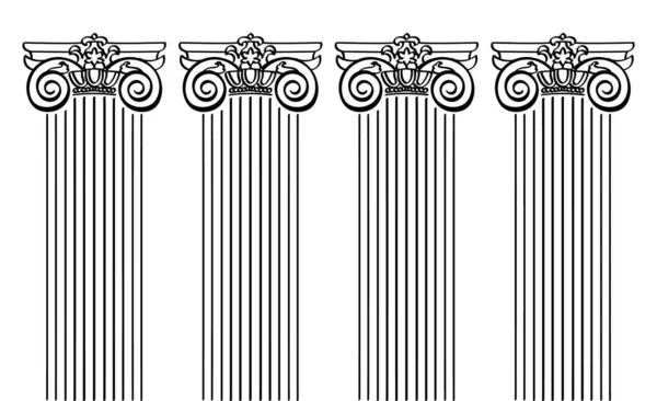 Design classico con antiche colonne di ordine ionico. Modello vettoriale — Vettoriale Stock