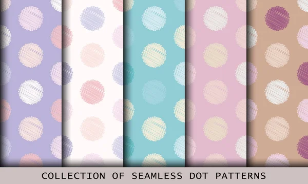 Conjunto de fundo colorido polka dot sem costura padrão — Vetor de Stock