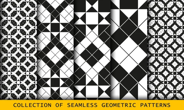 Lignes diagonales carreaux milieux sans soudure ensemble collection — Image vectorielle