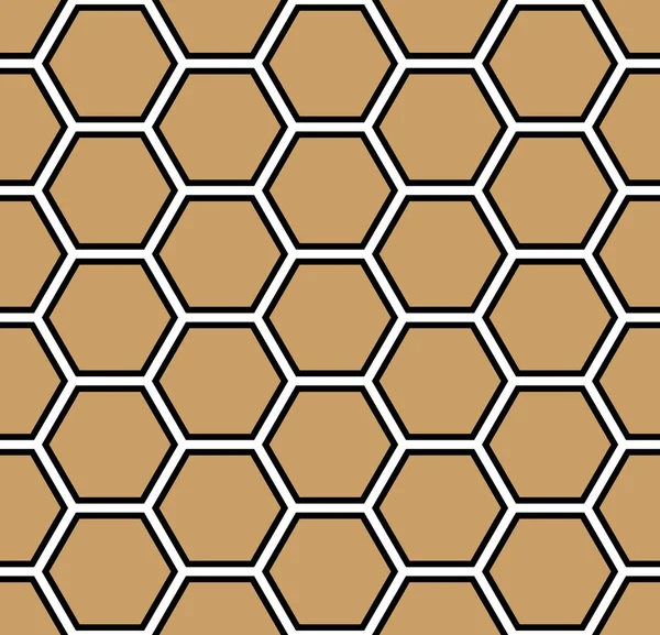 Zökkenőmentes arany méhsejt minta. Vektor háttér hatszögletű rács — Stock Vector