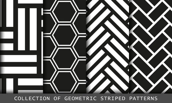 Conjunto de vetores de padrões sem costura em azulejos. Coleção de texturas de parede de piso — Vetor de Stock
