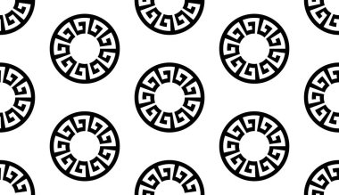 Yuvarlak kenarları yuvarlak ve pürüzsüz Yunan desenleri. Yunan ulusal antika yuvarlak deseni.