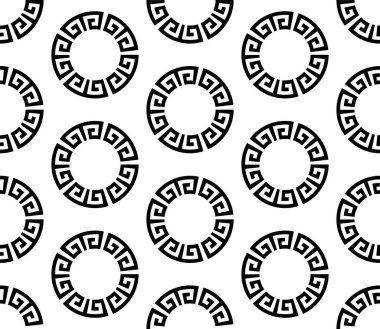 Yuvarlak kenarları yuvarlak ve pürüzsüz Yunan desenleri. Yunan ulusal antika yuvarlak deseni.