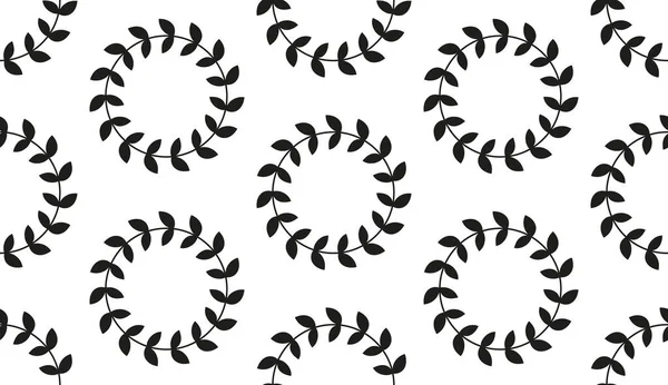 Yuvarlak zeytin yapraklı, dikişsiz bir çember çiz. Yunan ulusal antika yuvarlak deseni.