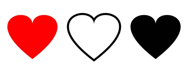 Conjunto Iconos Símbolo Amor Forma San Valentín Recogida Signos Cardíacos — Vector de stock