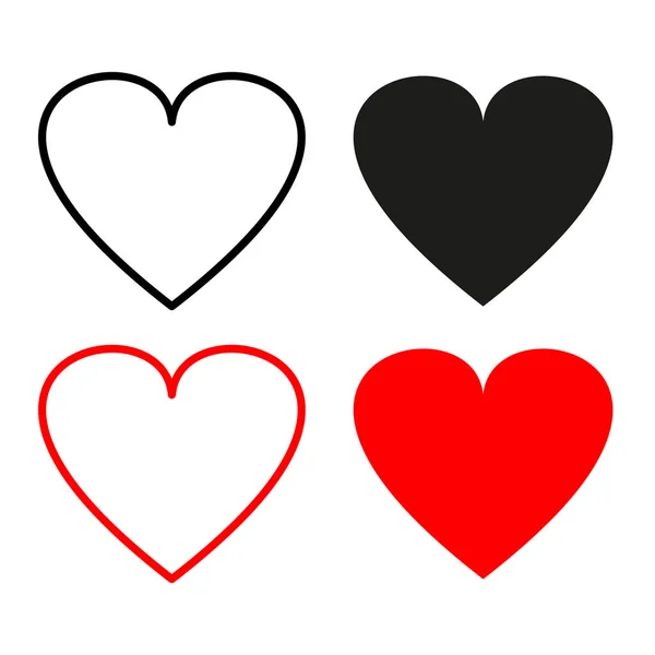 Love Symbol Icon Set Valentine Day Shape Collection Heart Signs — Stock Vector