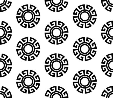 Yuvarlak kenarları yuvarlak ve pürüzsüz Yunan desenleri. Yunan ulusal antika yuvarlak deseni.
