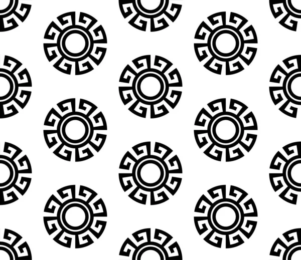 Yuvarlak kenarları yuvarlak ve pürüzsüz Yunan desenleri. Yunan ulusal antika yuvarlak deseni.