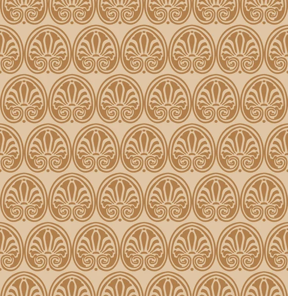 Greek Decorative Element Flower Lotus Pattern Greek Shape Seamless Texture — Stok Vektör