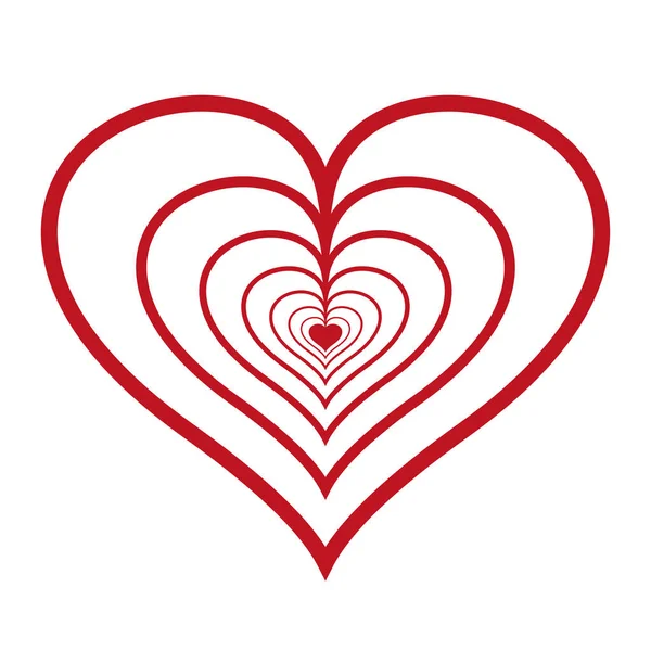 Logotipo de ícone vermelho coração. Desenho de traços de quadro cardíaco —  Vetores de Stock