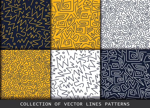 Collection Swatches Memphis Lines Patterns Seamless Remove Mask Function Take — Image vectorielle