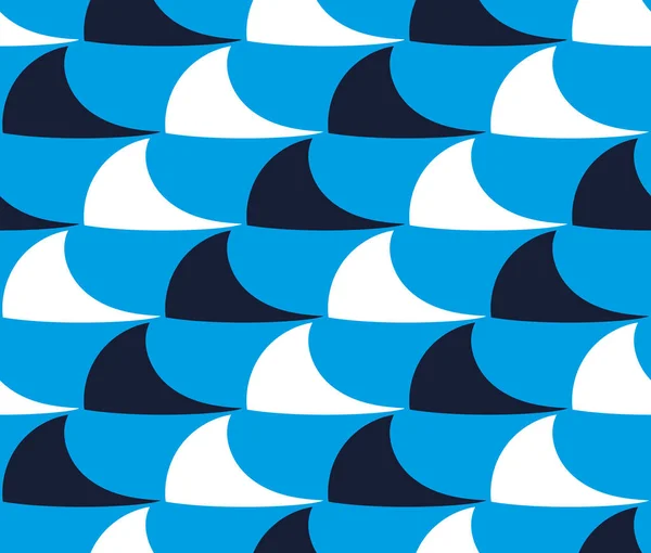 Seamless Vector Pattern Shark Fins Blue Background Shark Print — Διανυσματικό Αρχείο