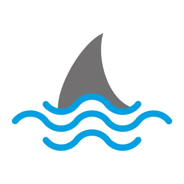 Fin Shark Water Vector Logo Design Template — Stock vektor
