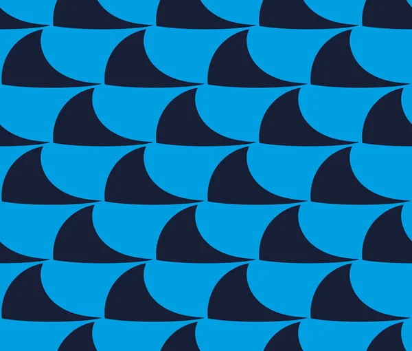 Seamless Vector Pattern Shark Fins Blue Background Shark Print — Διανυσματικό Αρχείο