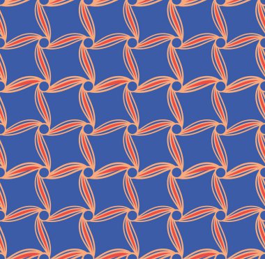 Birbirine dolanmış bantlarla geometrik dikişsiz desen. Paket kağıdı. Tiling. Soyut arkaplan.