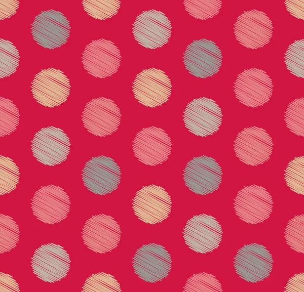 Dots Circle Geometric Seamless Red Color Pattern Background —  Vetores de Stock