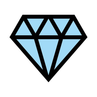 Diamond blue icon shape. Flat sign design.