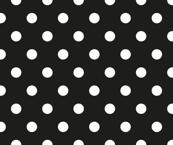 White Circles Black Background Seamless Print Peas Pattern Consisting Circles — Wektor stockowy