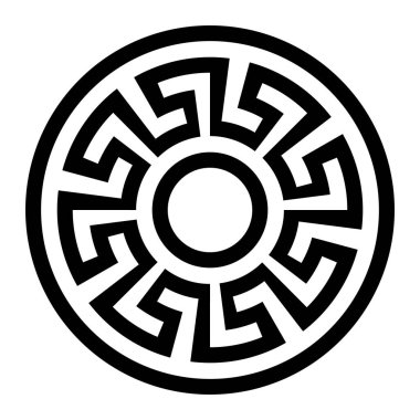 Yunanistan 'dan antik sınır etrafında antik Yunan anahtar siyah çerçeve deseni.