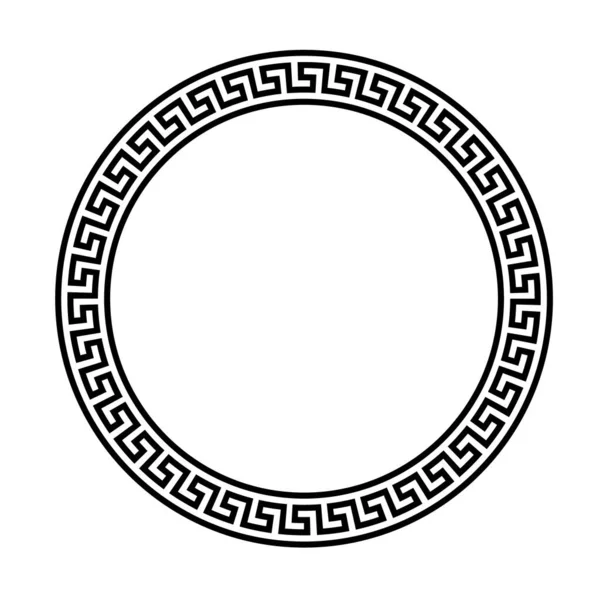Ancient Greek Key Black Frame Pattern Antique Border Greece — Stock Vector