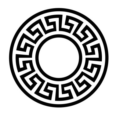 Yunanistan 'dan antik sınır etrafında antik Yunan anahtar siyah çerçeve deseni.