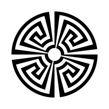 Antik Yunan kilit simgesi, Yunanistan 'dan yuvarlak logo.