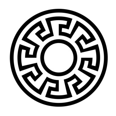 Yunanistan 'dan antik sınır etrafında antik Yunan anahtar siyah çerçeve deseni.