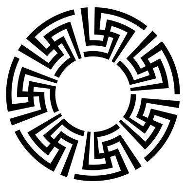 Yunanistan 'dan antik sınır etrafında antik Yunan anahtar siyah çerçeve deseni.