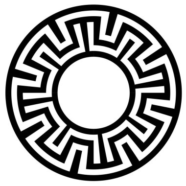 Yunanistan 'dan antik sınır etrafında antik Yunan anahtar siyah çerçeve deseni.