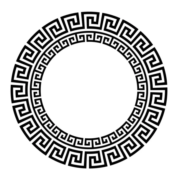Ancient Greek Key Black Frame Pattern Antique Border Greece — Stock Vector