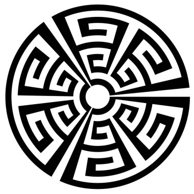 Antik Yunan kilit simgesi, Yunanistan 'dan yuvarlak logo.