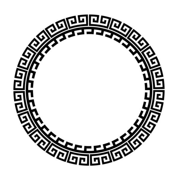 Greek Frame Ancient Greek Key Black Frame Pattern Antique Border — Stock Vector