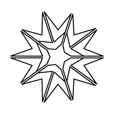 Beyaz arkaplanda izole edilmiş kar tanesi sembolü.