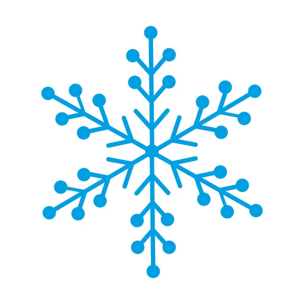Símbolo Copo Nieve Silueta Azul Aislado Sobre Fondo Blanco — Vector de stock