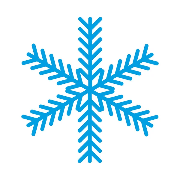 Sněhová Vločka Symbol Modrá Silueta Izolované Bílém Pozadí — Stockový vektor