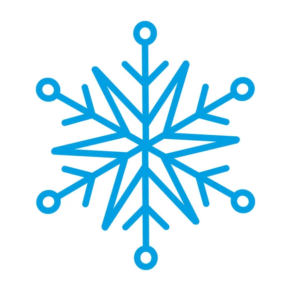 在白色背景下孤立的雪花象征蓝色轮廓 — 图库矢量图片