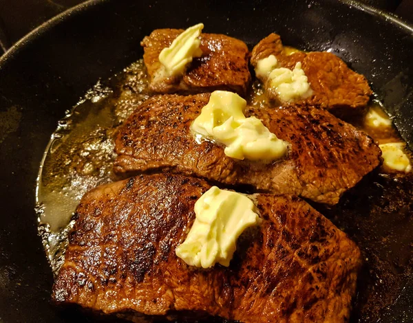 Filé Bife Com Ervas Especiarias — Fotografia de Stock