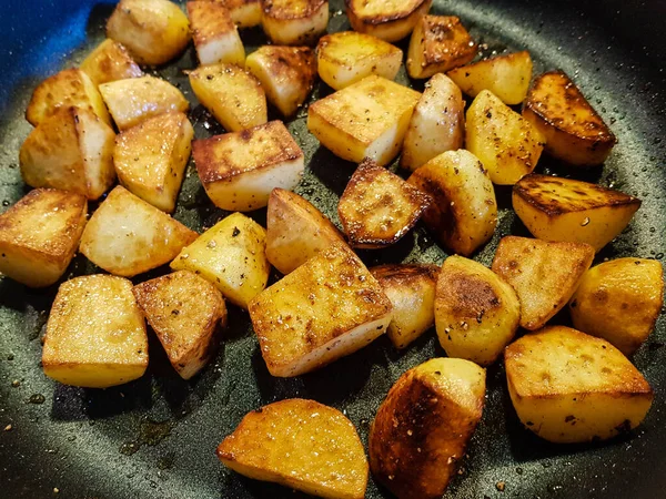 Farmers Petit Déjeuner Avec Œufs Jambon Pommes Terre Frites — Photo