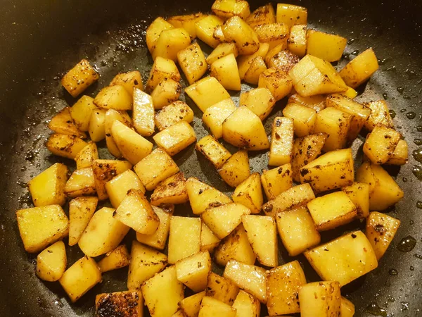 Agricultores Café Manhã Com Ovos Presunto Batatas Fritas — Fotografia de Stock