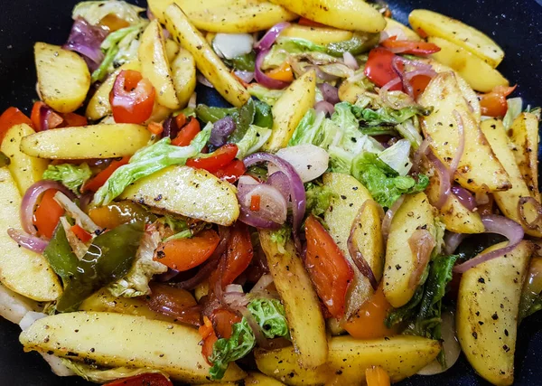 Tipo Diferente Vegetal Uma Panela Ato Fritar — Fotografia de Stock