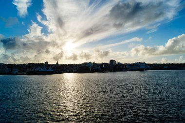 Stavanger Norveç 'te gemi terminalinin perspektifinden