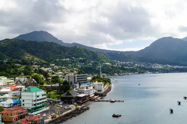 Roseau Die Hauptstadt Dominicas Aus Der Perspektive Des Kreuzfahrtterminals — Stockfoto