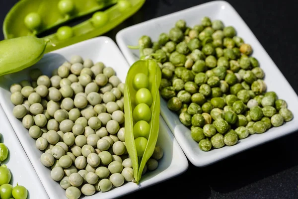 Una Pila Piselli Dolci Verdi Pisum Sativum — Foto Stock