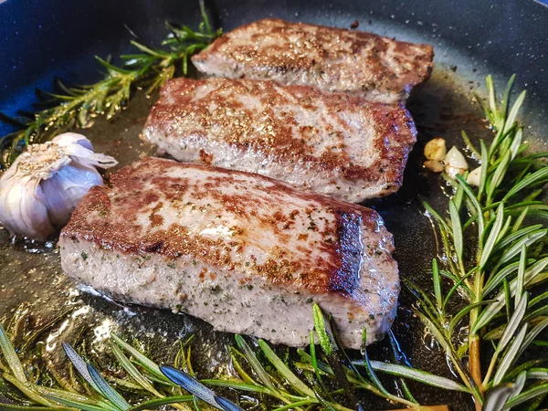 Steaks Agneau Romarin Ail — Photo